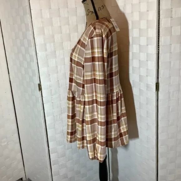 allison andrews multi color plaid blouse size Large fall winter Christmas Gift - Picture 4 of 8